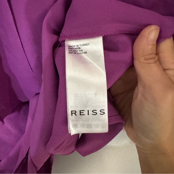 Reiss Valentina Bodycon Midi Purple Dress Size 6 - Picture 4 of 15